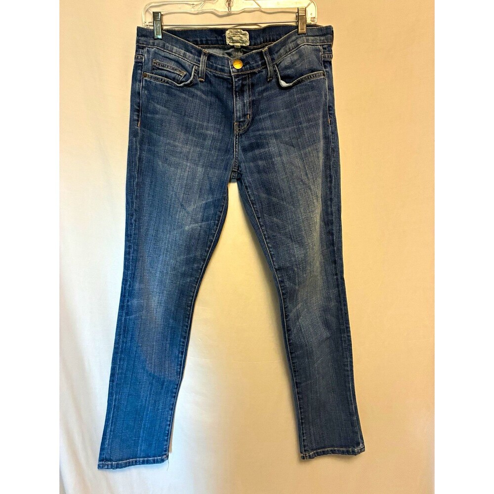 Current/Elliott The Beatnik Women’s Straight Jeans 31 Blue Medium Wash Stretch